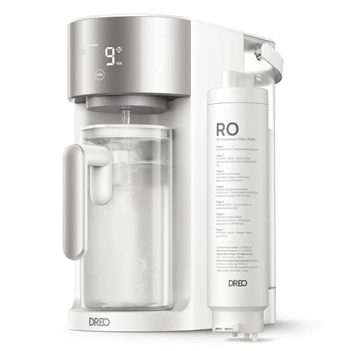 DREO Reverse Osmosis Water Filter Countertop, RO Filtration System, 3:1 Pure to Drain, TDS & Filter Life & Autofill Pitcher, Installation-Free, Self-Cleaning Water Purifier, RO Water Filter