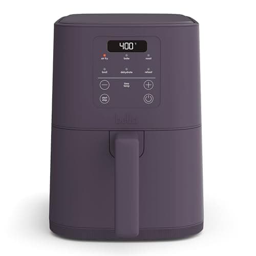bella Fits-anywhere Slim 4qt Air Fryer, Non-Toxic Coating, Plum