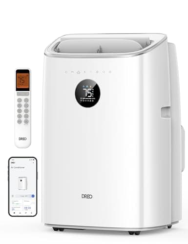 DREO Portable Air Conditioner 319S, 10000 BTU ASHRAE (6000 BTU DOE) Smart AC Unit for Bedroom with Drainage-free Cooling, Fan&Dehumidifier 3 in 1, APP/Voice/Remote, Quiet Standing AC for Room Indoors