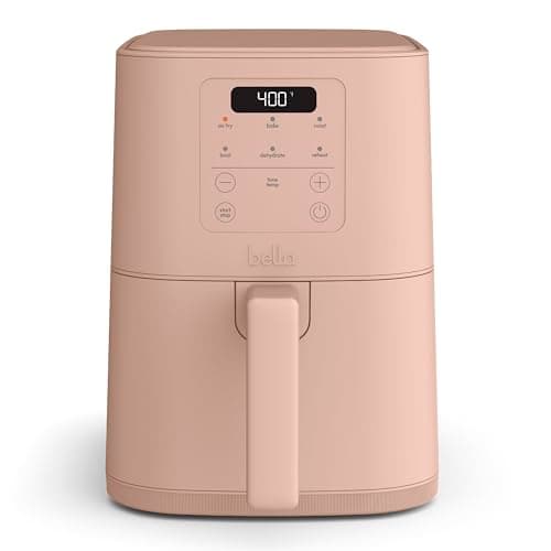 bella Fits-anywhere Slim 4qt Air Fryer, Non-Toxic Coating, Blossom