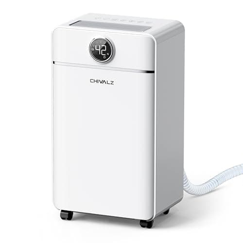 CHIVALZ 1500 Sq.Ft Dehumidifier for Basement with Drain Hose Max 25 Pints, Dehumidifiers for Home, Bedroom, Bathroom, Quiet, Intelligent Humidity Control, 3 Modes, 24H Timer, White 1Pack