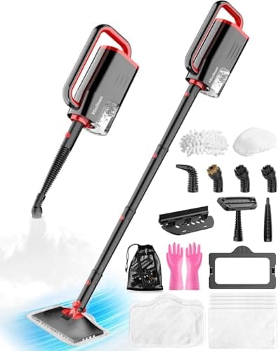 Steam Mop, 19-in-1 Detachable Handheld Steam Cleaner for Home, 230°F Floor Steamer, 2 Steam Modes,3 Adjustable Level, 350ML Tank, Powerful Steam Mops for Cleaning Hardwood Floors, Carpet Tile Grout