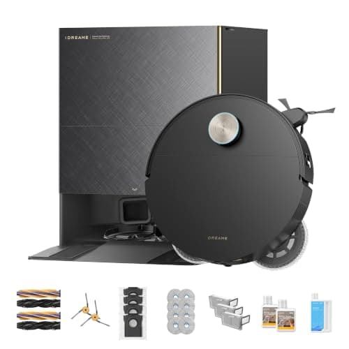 dreame X60 Max Ultra Complete Robot Vacuum and Mop, Dual Al Cameras | 3.47in(8.8cm) Obstacle Crossing for Carpet, 35,000Pa Suction, Ultra-Thin Design for Low Spaces Cleaning