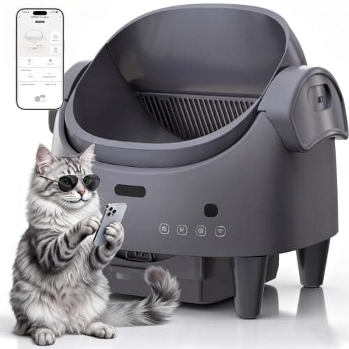 Automatic Cat Litter Box, Self-Cleaning Litter Box with Open-Top Design, 15-Layer Safety Protection System & Smart App Control, Electric Cat Litter Box with Adjustable Entry Height & Odor Control