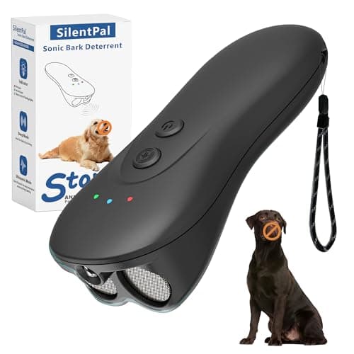 SILENTPAL Dog Bark Deterrent Device,Anti-Barking Device,Up to 15Ft Long Range & Rechargeable Bark Control,Stop Barking Dog Devices,Safe for Dogs Training,Indoor & Outdoor(Black)