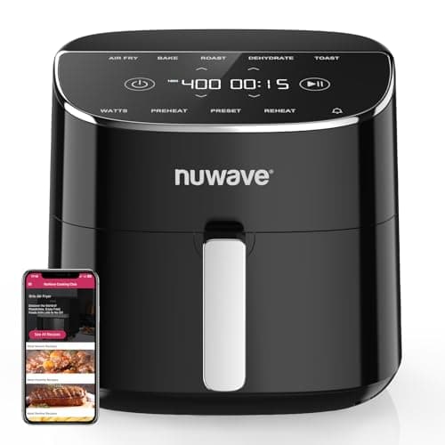 Nuwave Brio Plus Air Fryer 8 Qt, New & Improved, PFAS-Free Ceramic Coating