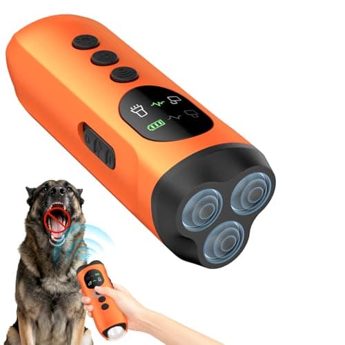 ATESON 3X Ultrasonic Dog Bark Deterrent, 50ft Long Range Anti Barking Device for Stubborn & Neighbor's Dog, Rechargeable Behavior Training Tool with Flashlight, Safe Humane for Indoor Outdoor Use