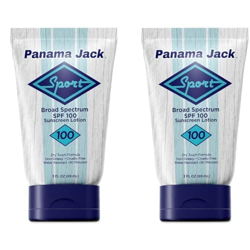 Panama Jack Sport Sunscreen Lotion - SPF 100, Broad Spectrum UVA/UVB Protection, Non-Greasy, PABA, Paraben, Gluten & Cruelty Free, 3 FL OZ (Pack of 2)