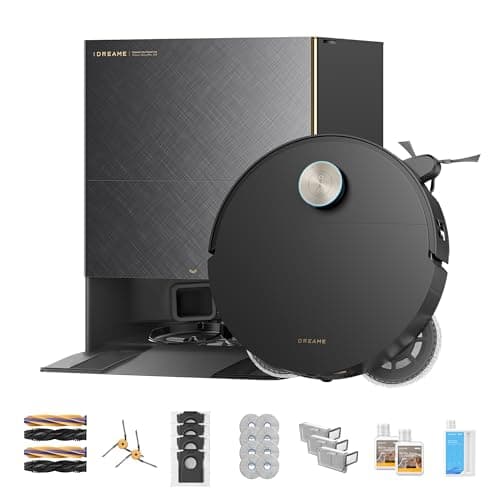DREAME X60 Max Ultra Complete Robot Vacuum and Mop, Upgraded from X50 Series, 3.13in (7.95cm) Ultra-Thin Design, 35,000Pa Suction, Self Emptying&Refilling, Mop Self-Cleaning, 280+ Obstacle Avoidance
