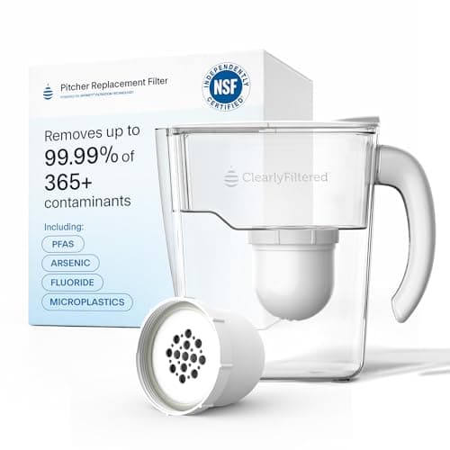 Clearly Filtered Water Pitcher with Filter + Additional Replacement Filter