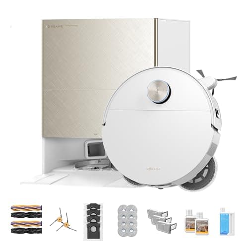 DREAME X60 Max Ultra Complete Robot Vacuum and Mop, Ultra-Thin Design, 35,000Pa Suction, Self Emptying&Refilling, Mop Self-Cleaning, 280+ Obstacle Avoidance, White
