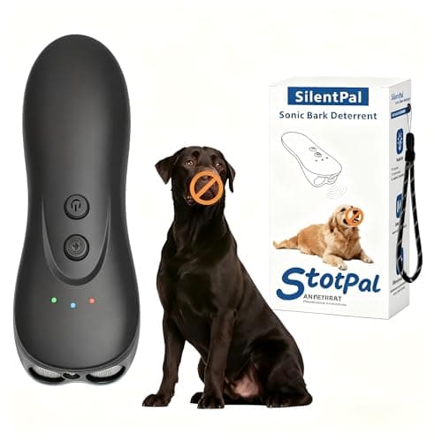 SILENTPAL Stop Barking Dog Devices, Safe for Dogs Training, Up to 15Ft Long Range & Rechargeable, Indoor & Outdoor (Black), Dog Bark Deterrent Device, Anti-Barking Device, Bark Control.