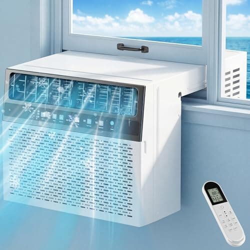 AKIRES U-Shaped Window Air Conditioner, 10,000BTU Air Conditioner Window Unit, Cools up to 450 Sq. Ft, Window AC with Cool, Fan, Dry, Sleep, Energy Saver, and Auto,6 Modes,24H Timer,Home,Office White