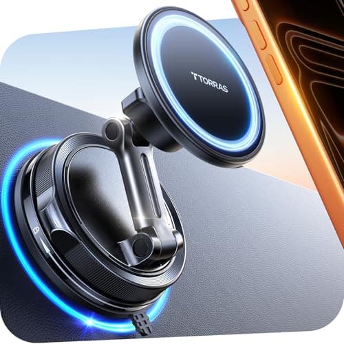 TORRAS 2026 Vacuum for Magsafe Car Mount【98+LBS Strongest Suction & Ultra Magnet】 Magnetic Phone Holders for Your Car, 360° Adjustable Car Phone Holder Mount for iPhone 17 Pro Max 16 15 14 13 12