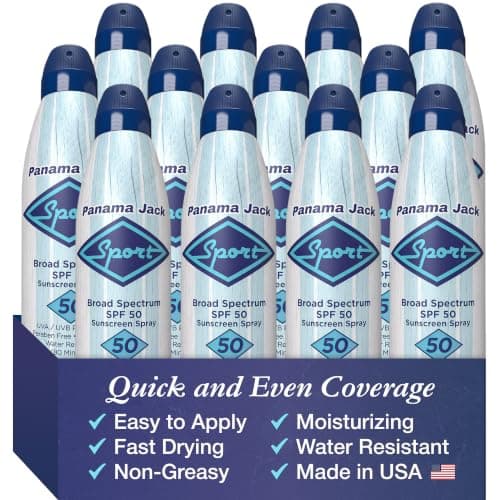 Panama Jack Sport Sunscreen Spray, SPF 50, 5.5 OZ (Pack of 12)