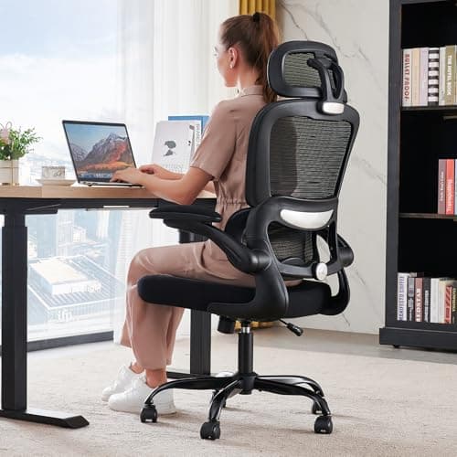 TRALT Office Chair Ergonomic Desk Chair with Lumbar Support Black, 1